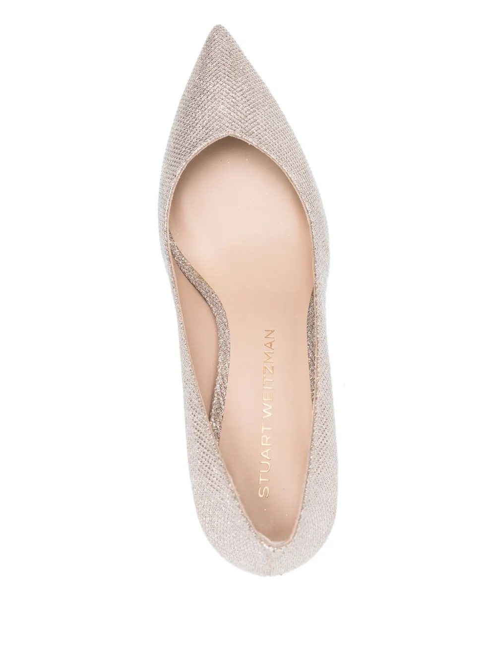 Stuart Weitzman 75mm glitter pointed-toe pumps Goud