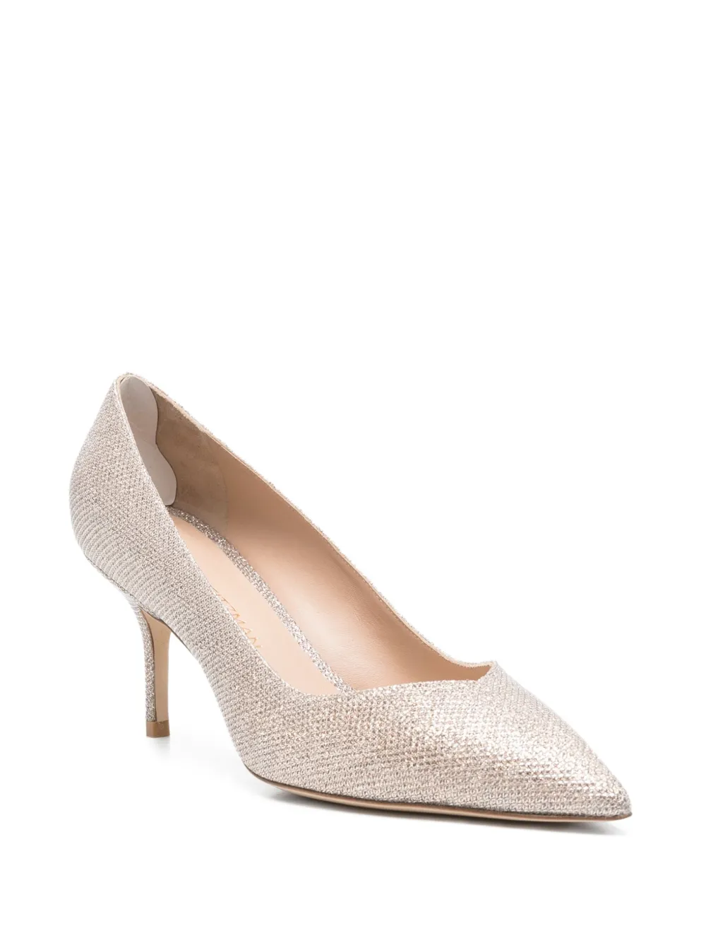 Stuart Weitzman 75mm glitter pointed-toe pumps Goud