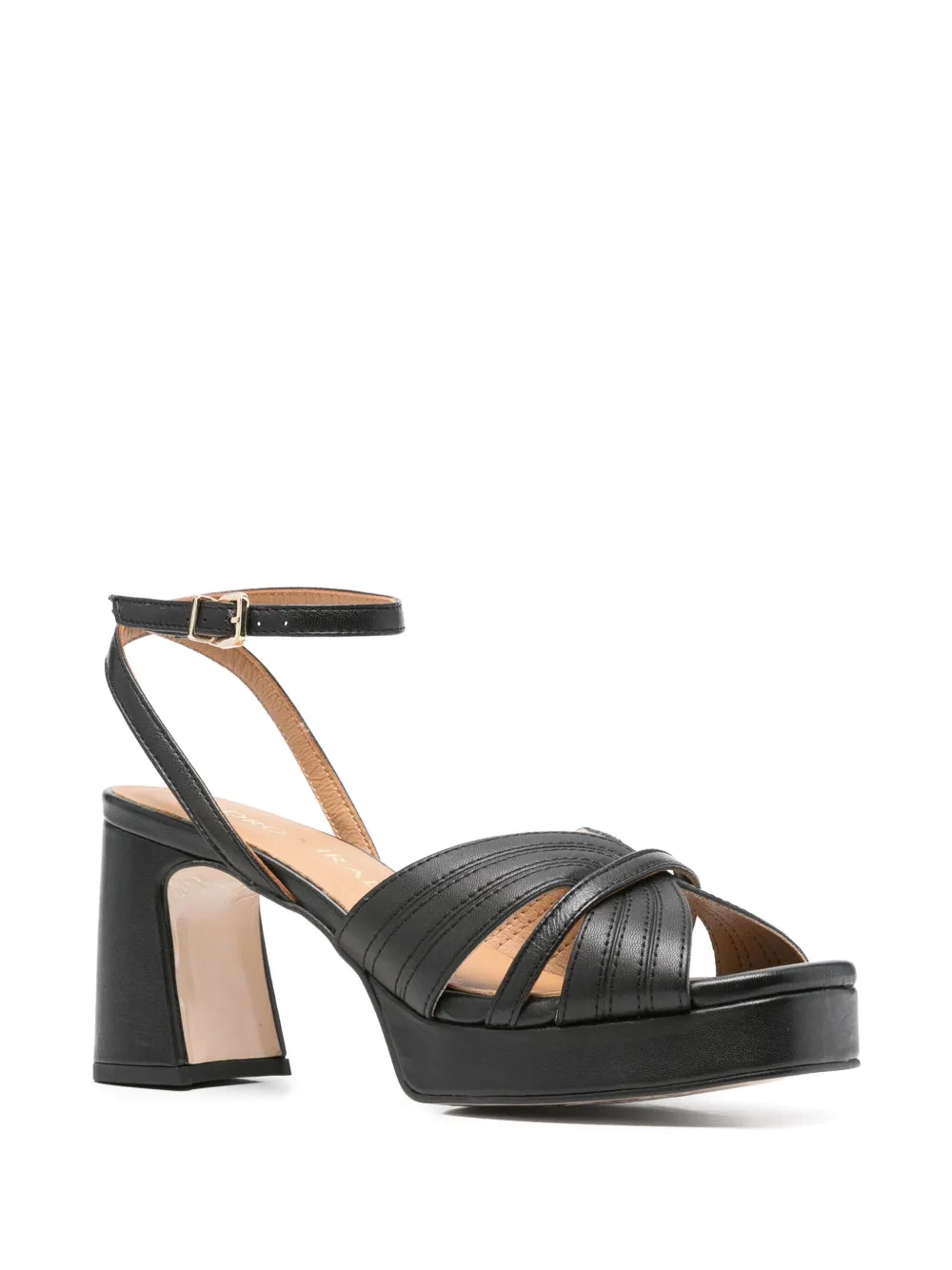 Pedro Miralles 80mm crossover platform sandals Black