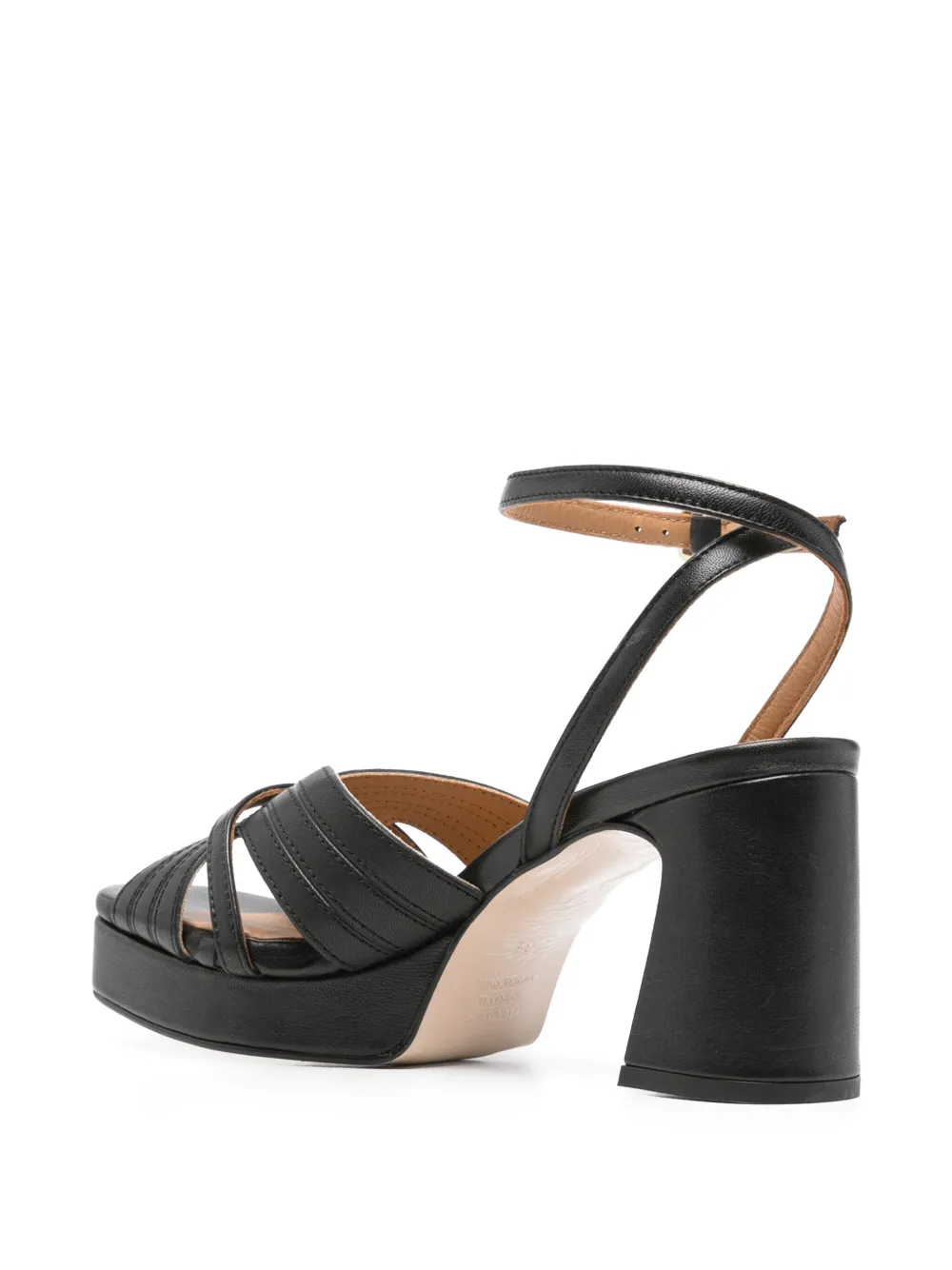 Pedro Miralles 80mm crossover platform sandals Black