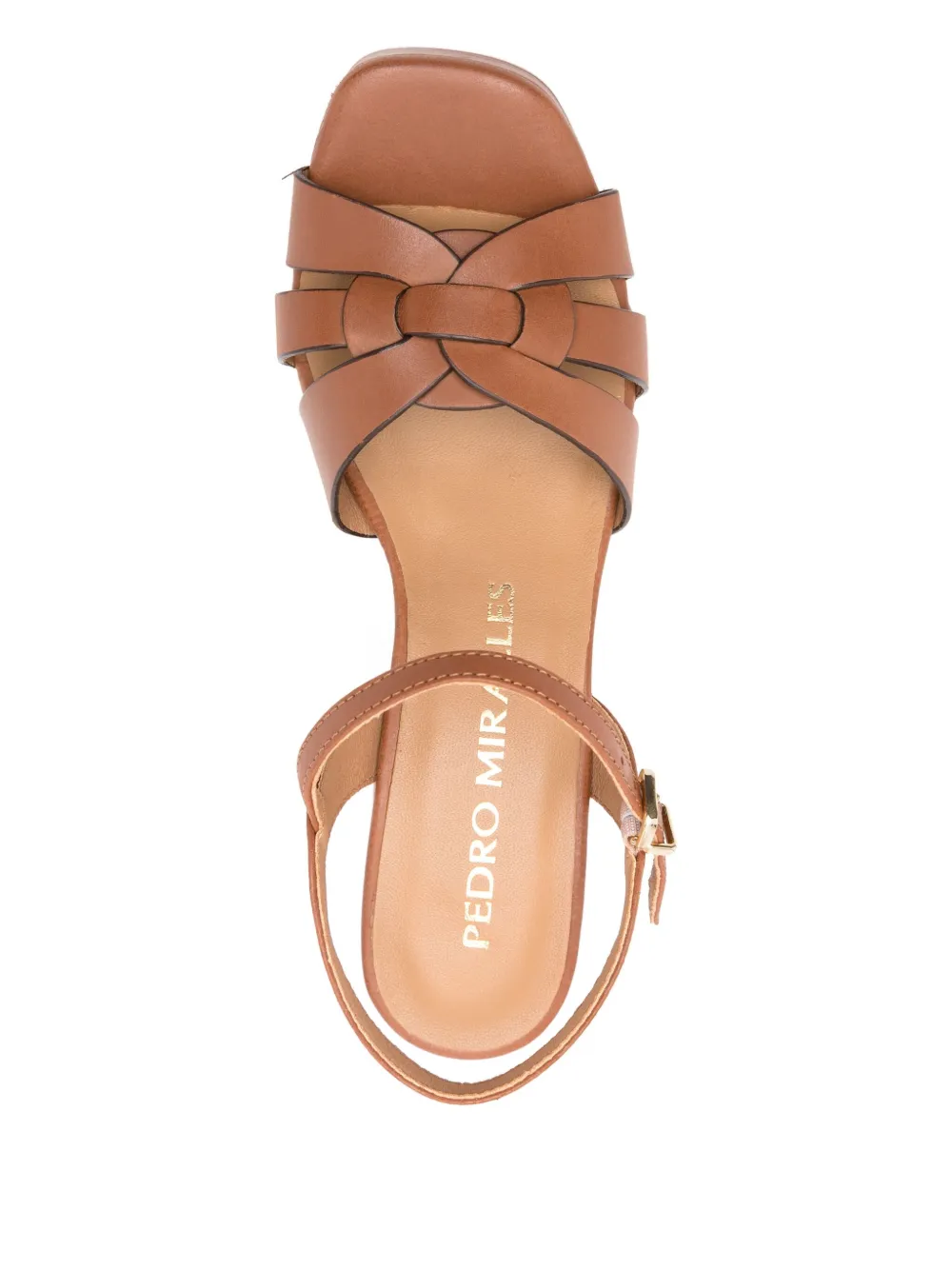 Pedro Miralles 80mm leather platform sandals Brown
