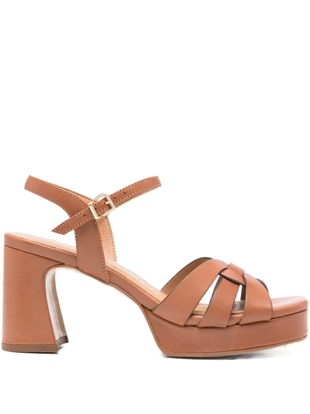 Pedro Miralles 80mm leather platform sandals Brown