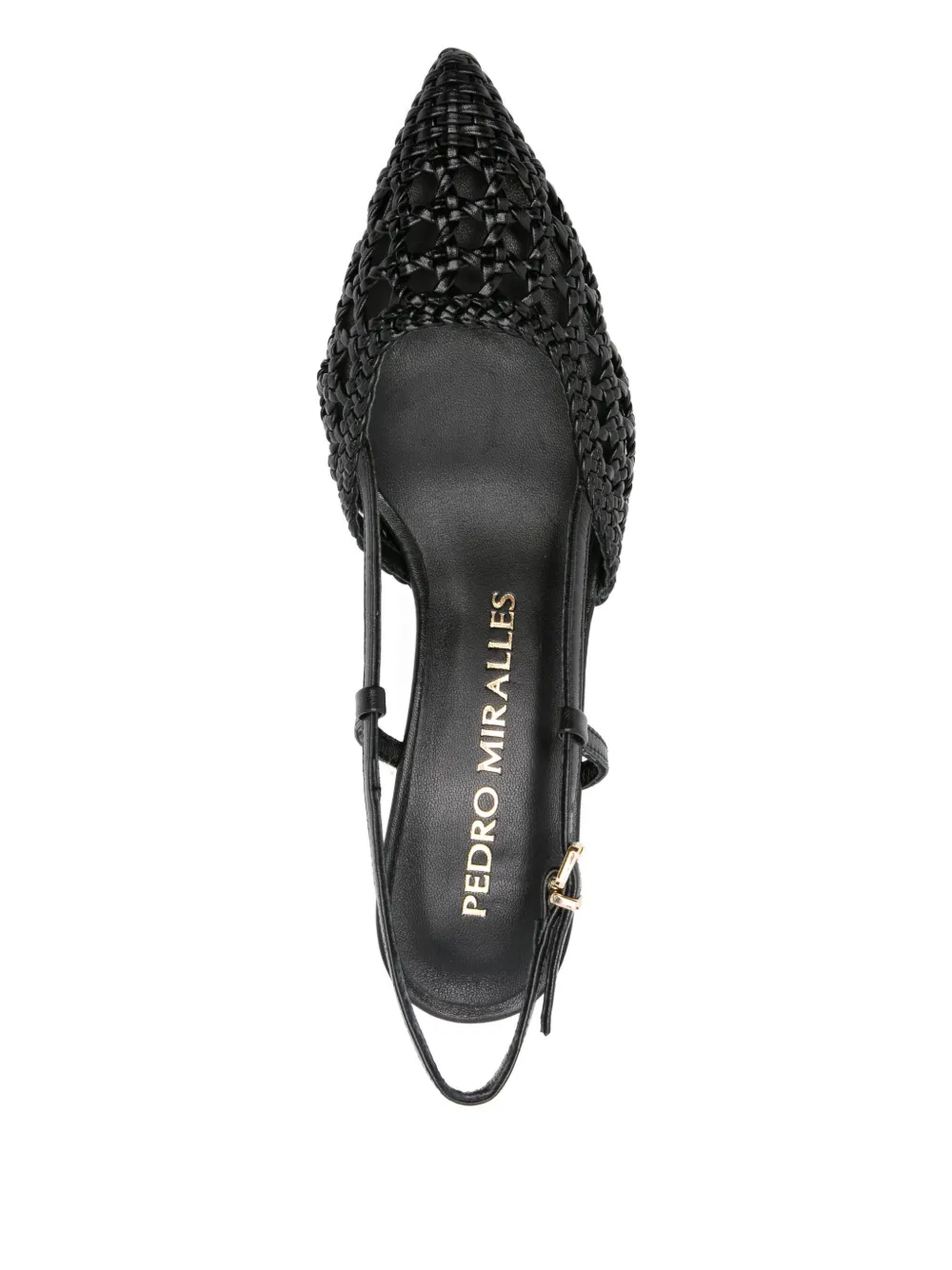 Pedro Miralles 60mm Mantua woven slingback pumps Black