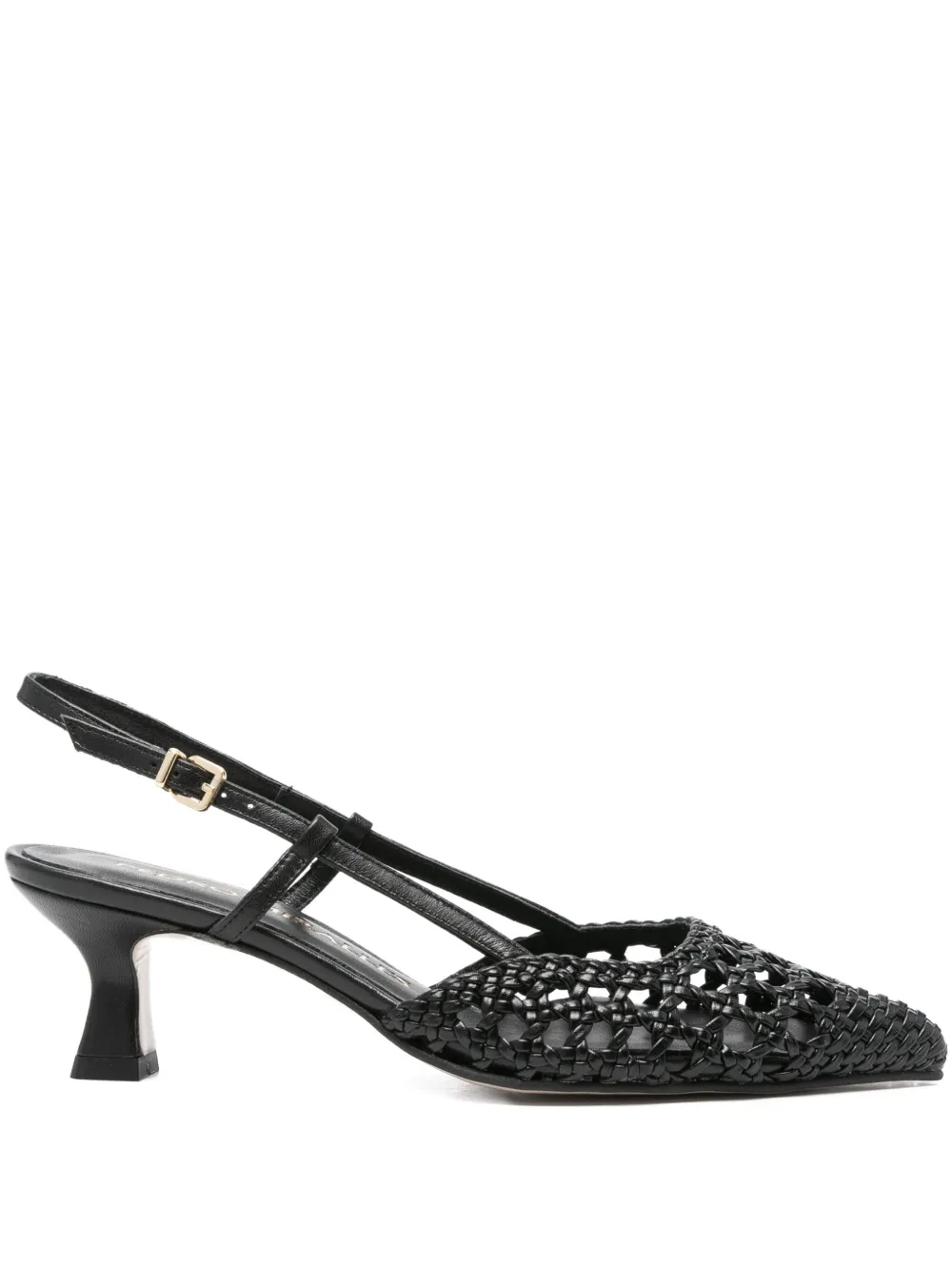Pedro Miralles 60mm Mantua woven slingback pumps | Black | Image 1