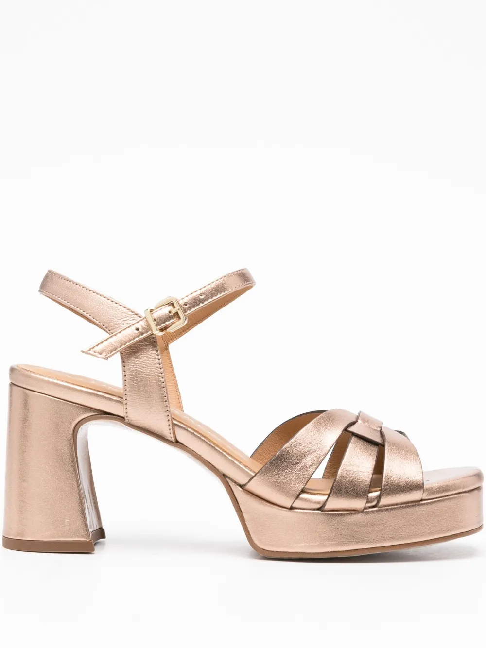 Pedro Miralles 80mm crossover platform sandals Brown