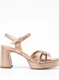 Pedro Miralles 80mm crossover platform sandals - Brown