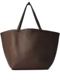 The Row pebble-grain leather tote bag - Brown