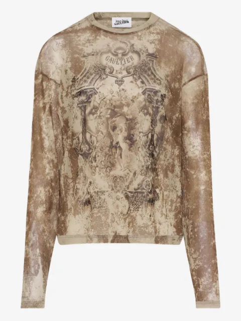 Jean Paul Gaultier langærmet T-shirt med medaljontryk