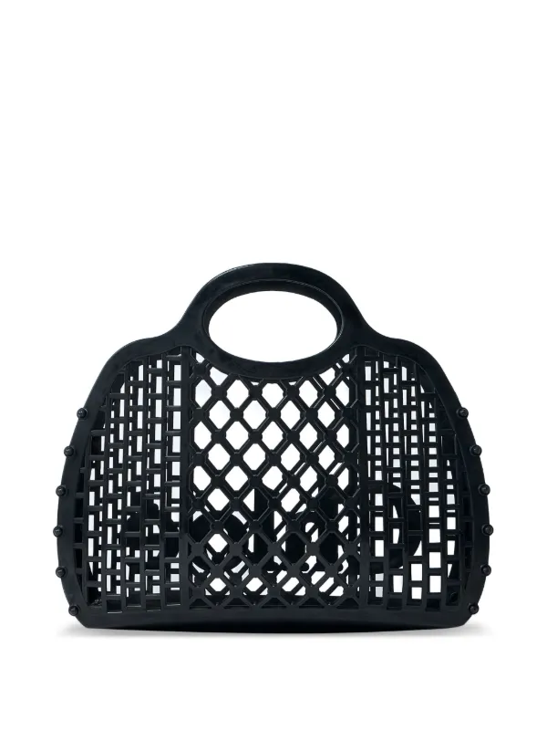 トートバッグ CHLOE Black Rubber Chlo?? Cage Handbag Chloé Cage logo-detail Tote Bag | Black | FARFETCH