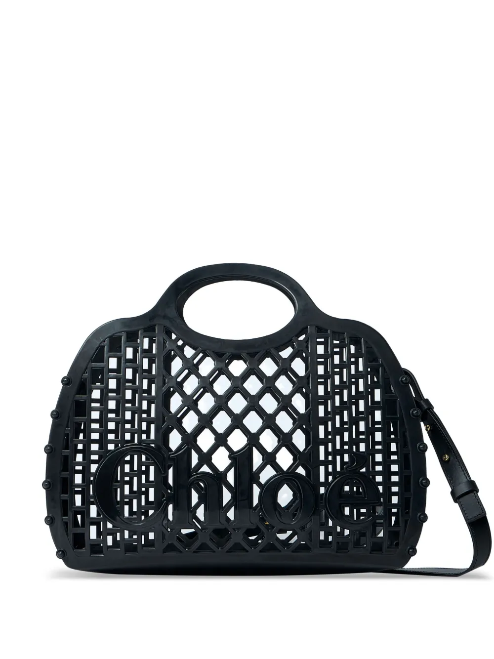 Chloé Cage logo-detail tote bag Zwart