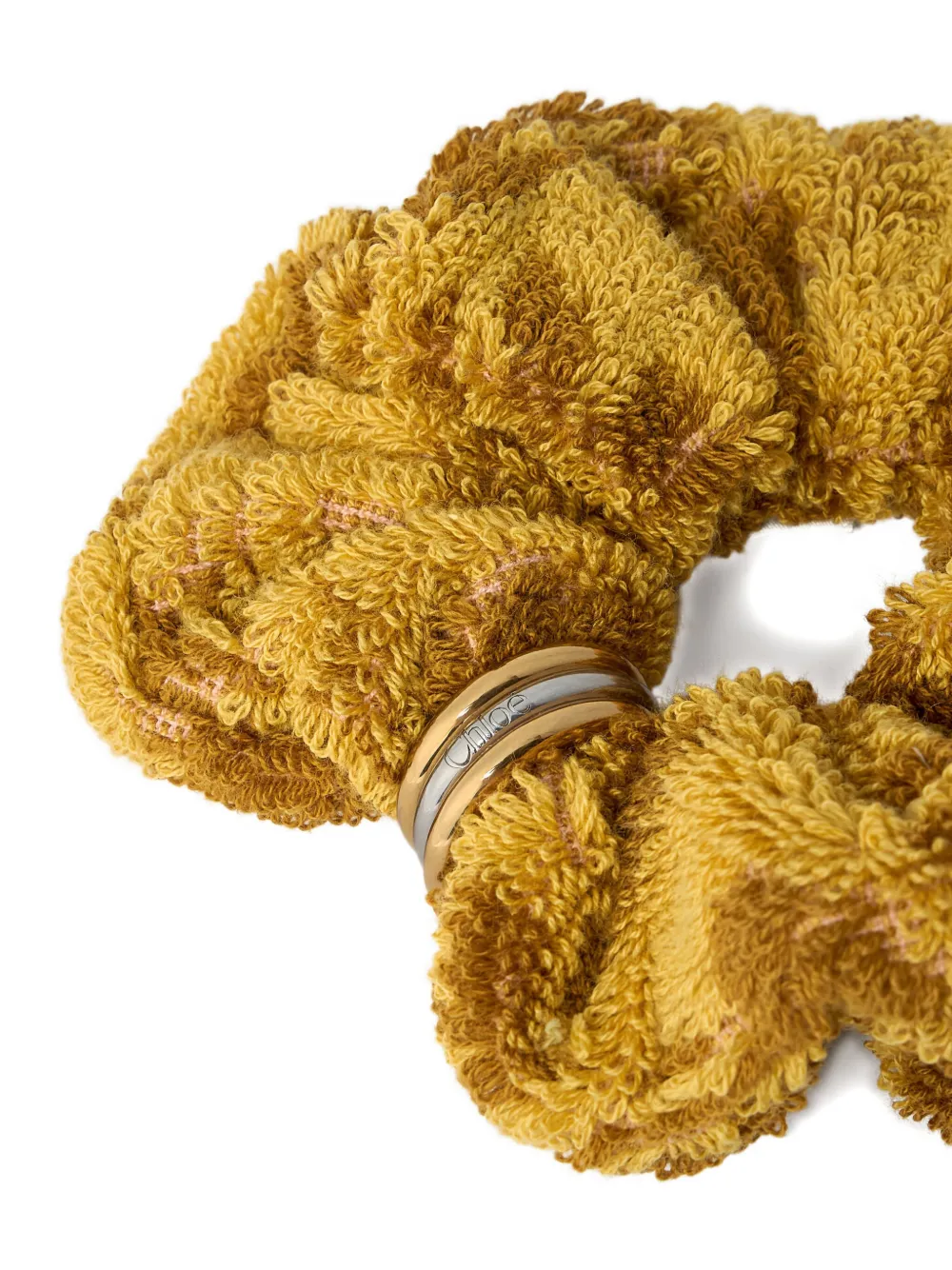 Chloé logo-engraved scrunchie Geel