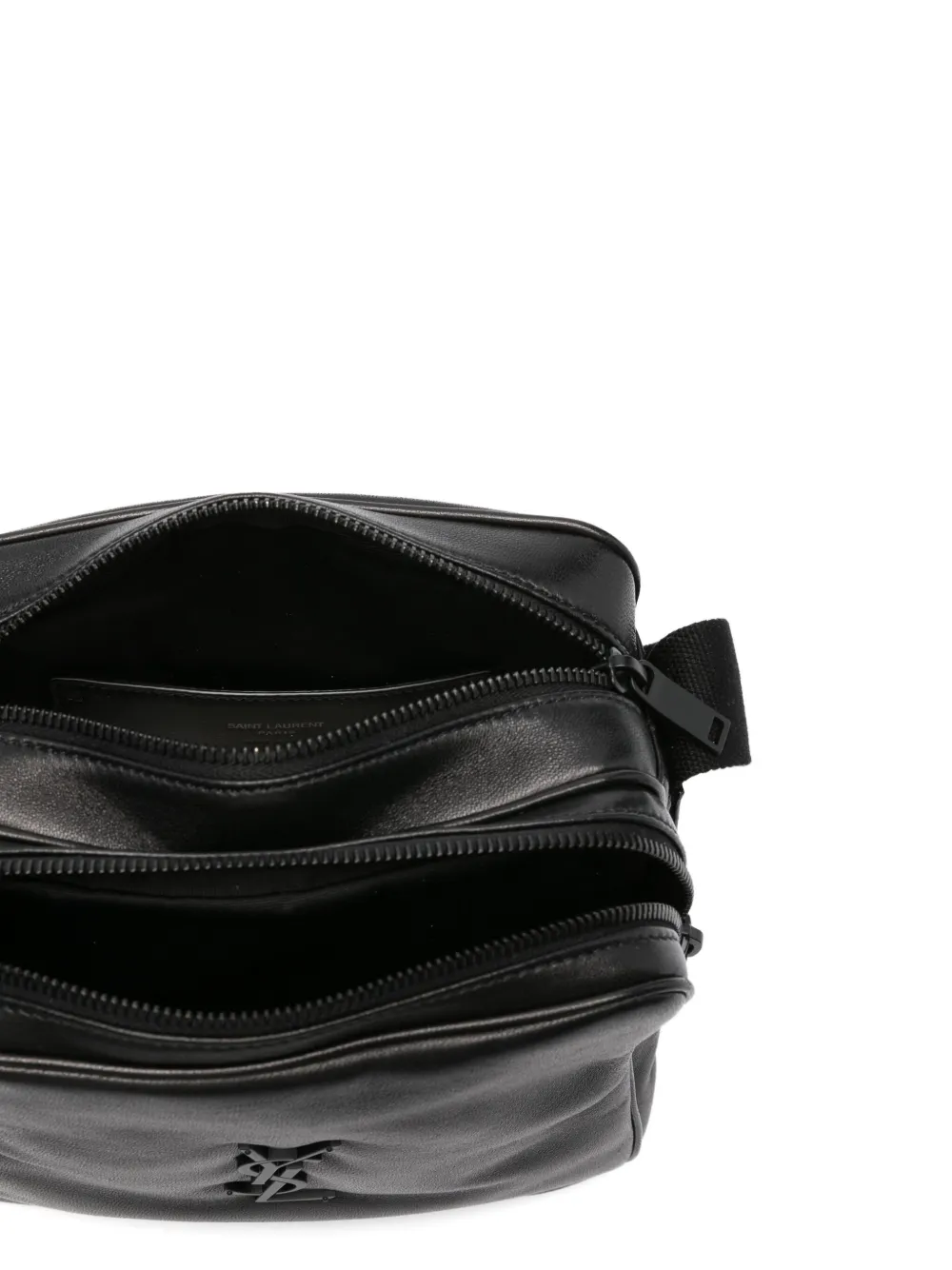Saint Laurent Schoudertas met logoplakkaat Zwart
