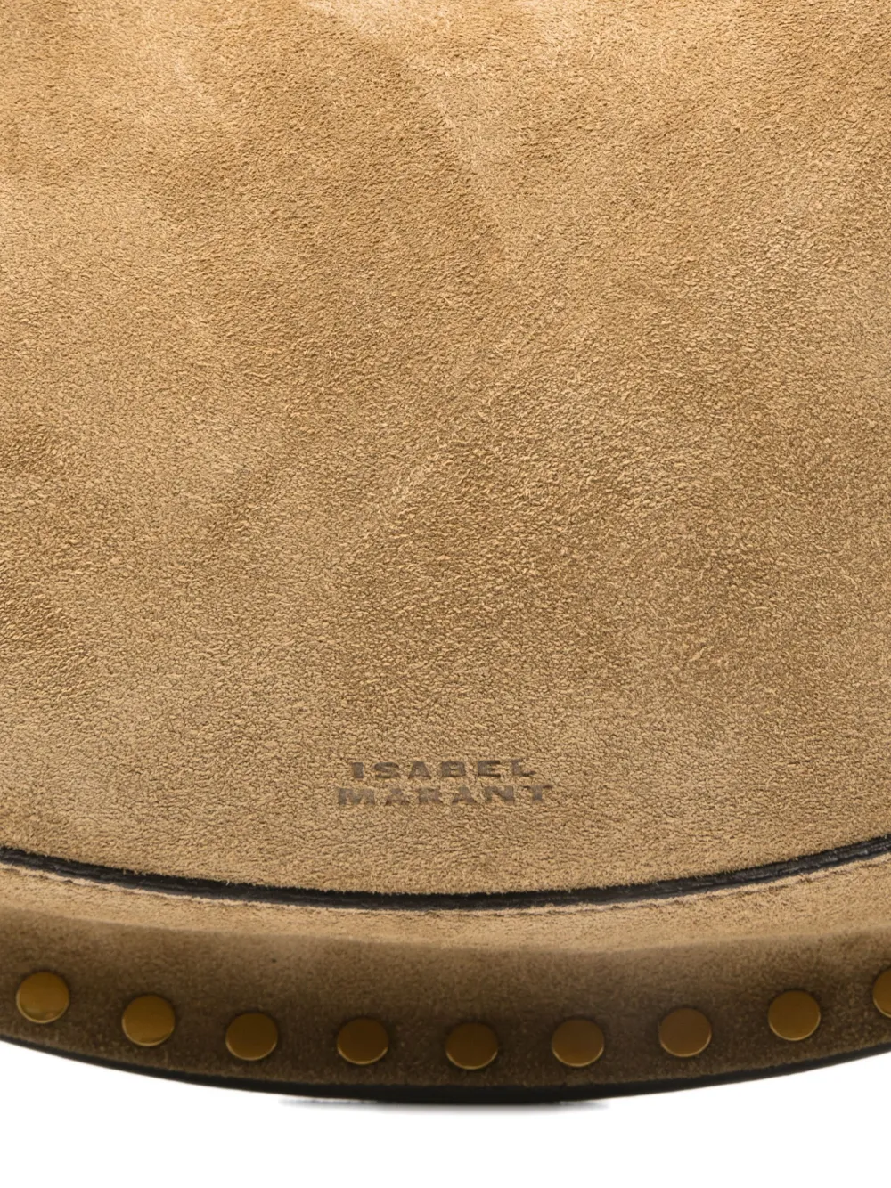 ISABEL MARANT Oskan suède schoudertas met studs Bruin