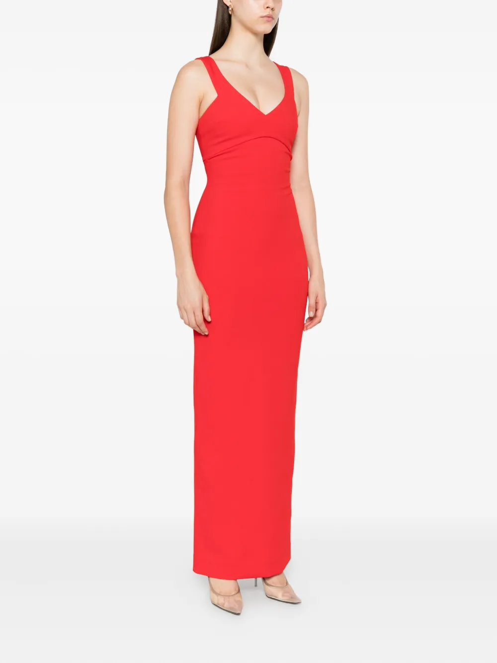 Solace London Nalani maxi-jurk met V-hals Rood