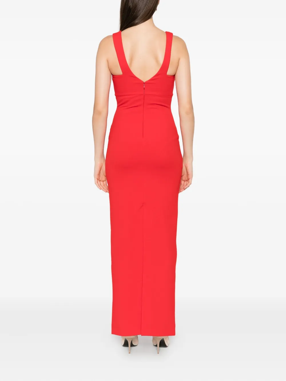 Solace London Nalani maxi-jurk met V-hals Rood