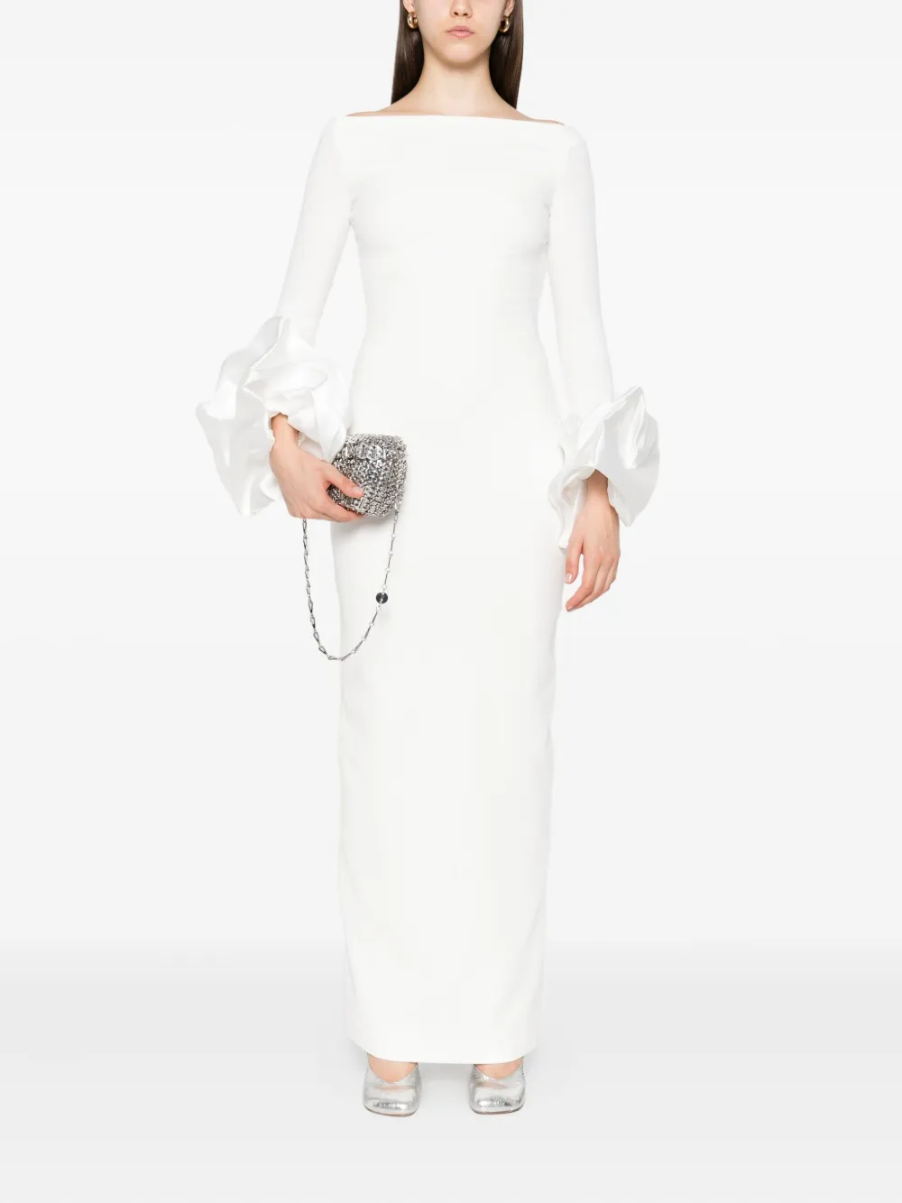 Solace London Talia maxi-jurk met ruches Wit