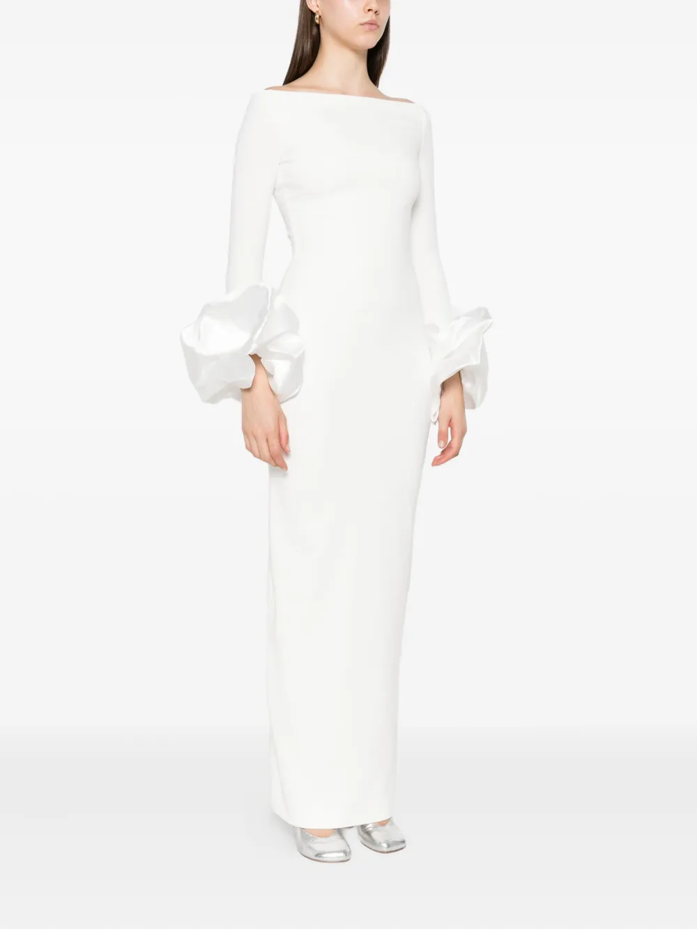 Solace London Talia maxi-jurk met ruches Wit