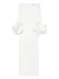 Solace London Talia ruffle-cuff maxi dress - White