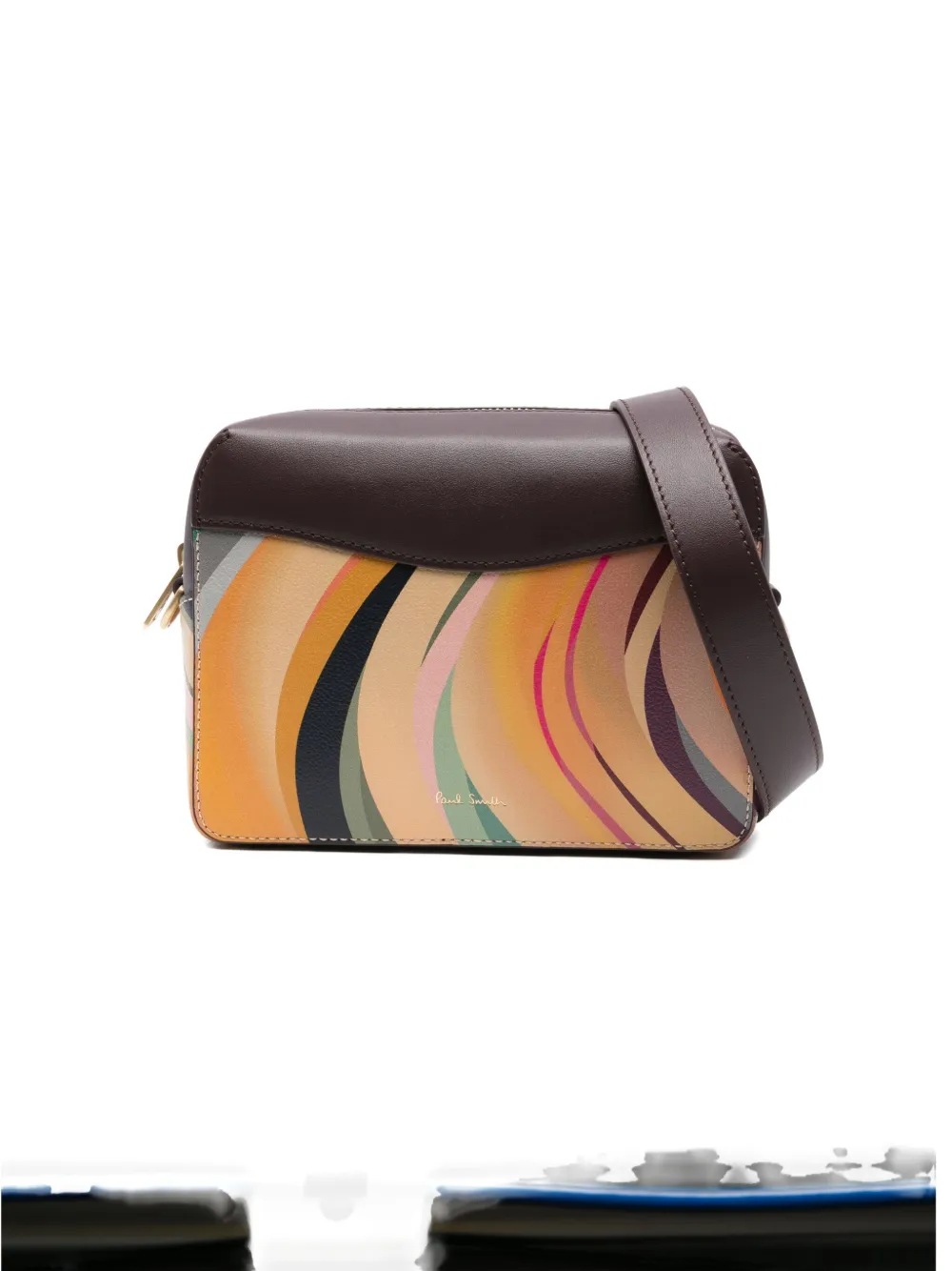 Paul Smith Dusky swirl-pattern leather cross body bag Bruin