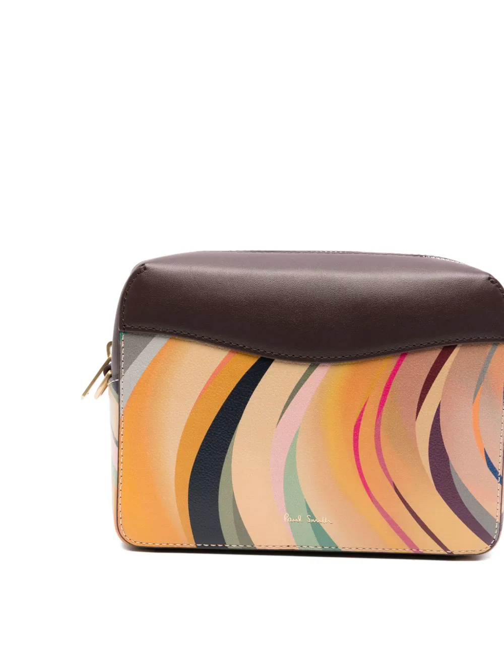 Paul Smith Dusky swirl-pattern leather cross body bag Bruin