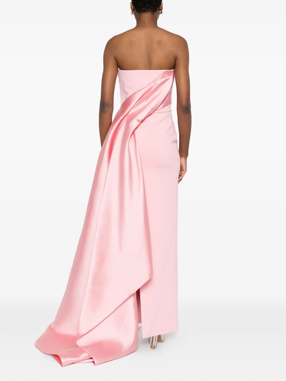 Solace London Kinsley gedrapeerde satijnen avondjurk Roze