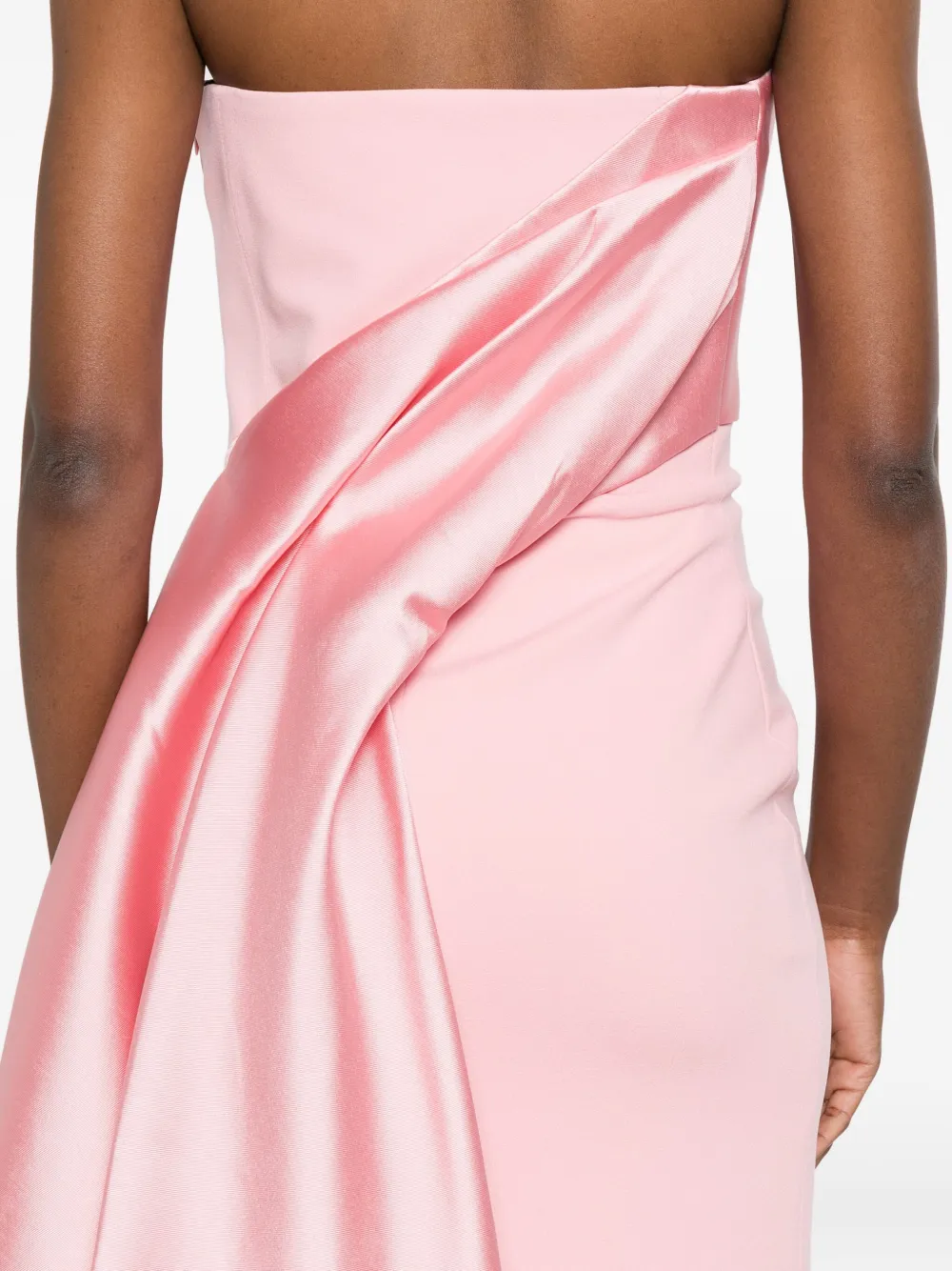 Solace London Kinsley gedrapeerde satijnen avondjurk Roze