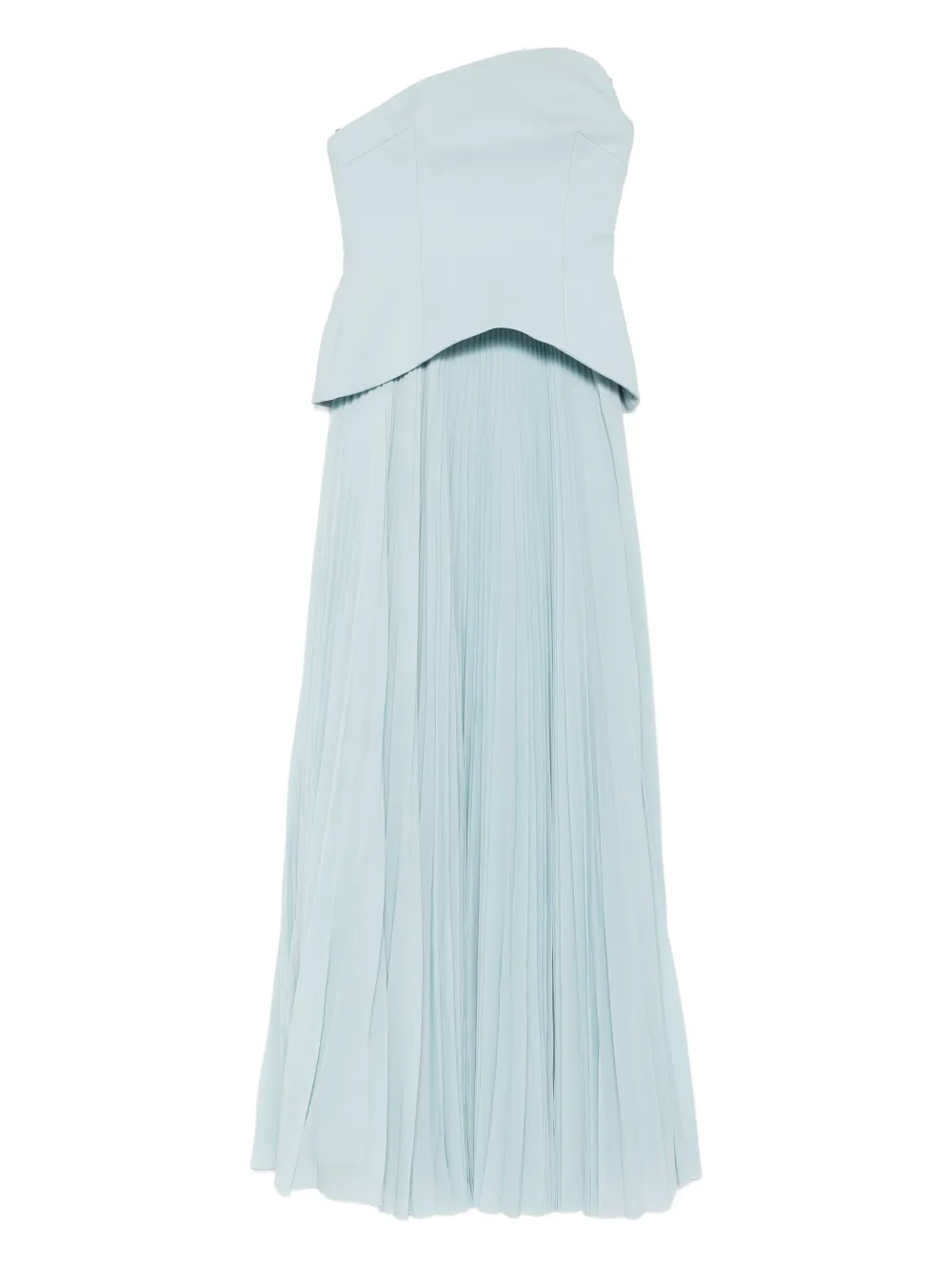 Solace London Britt geplooide strapless jurk Blauw