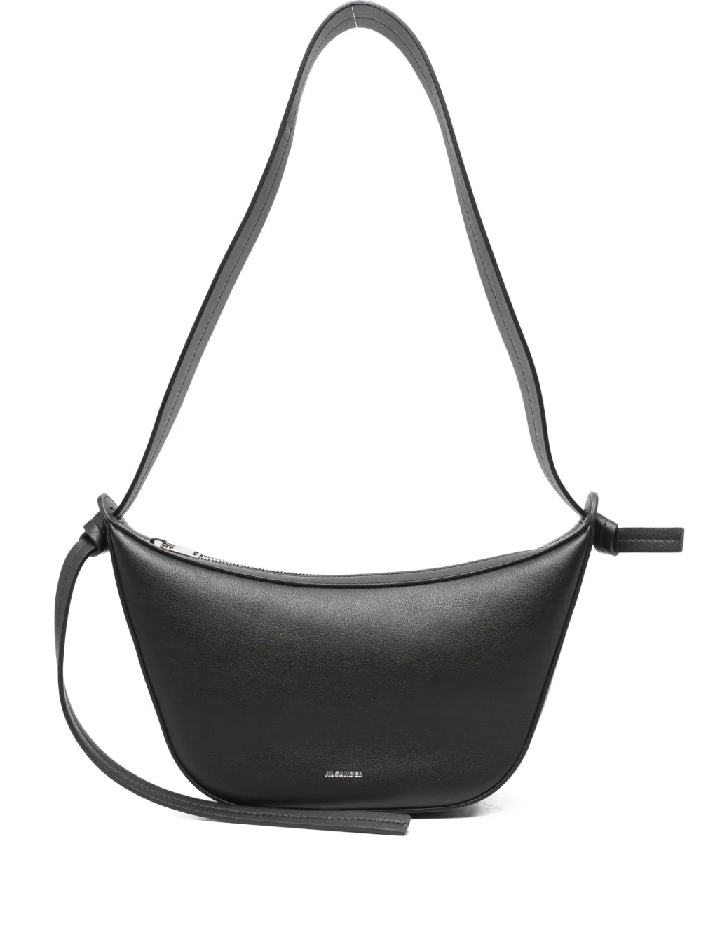 Jil Sander curved knotted shoulder bag Zwart
