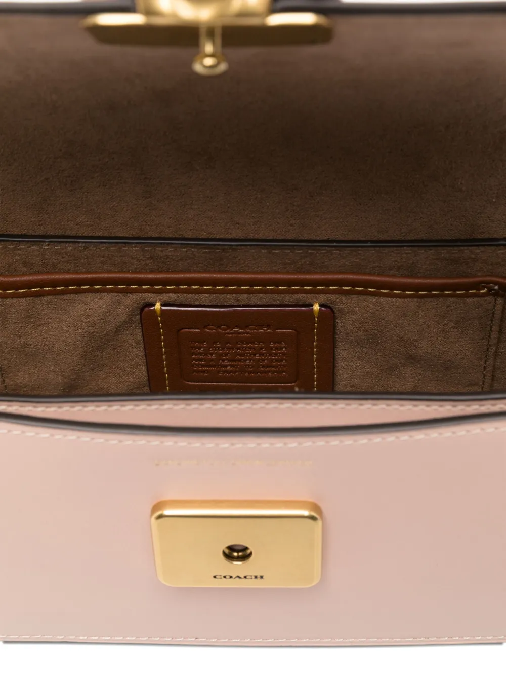 Coach Zoe leren schoudertas met gespdetail Beige