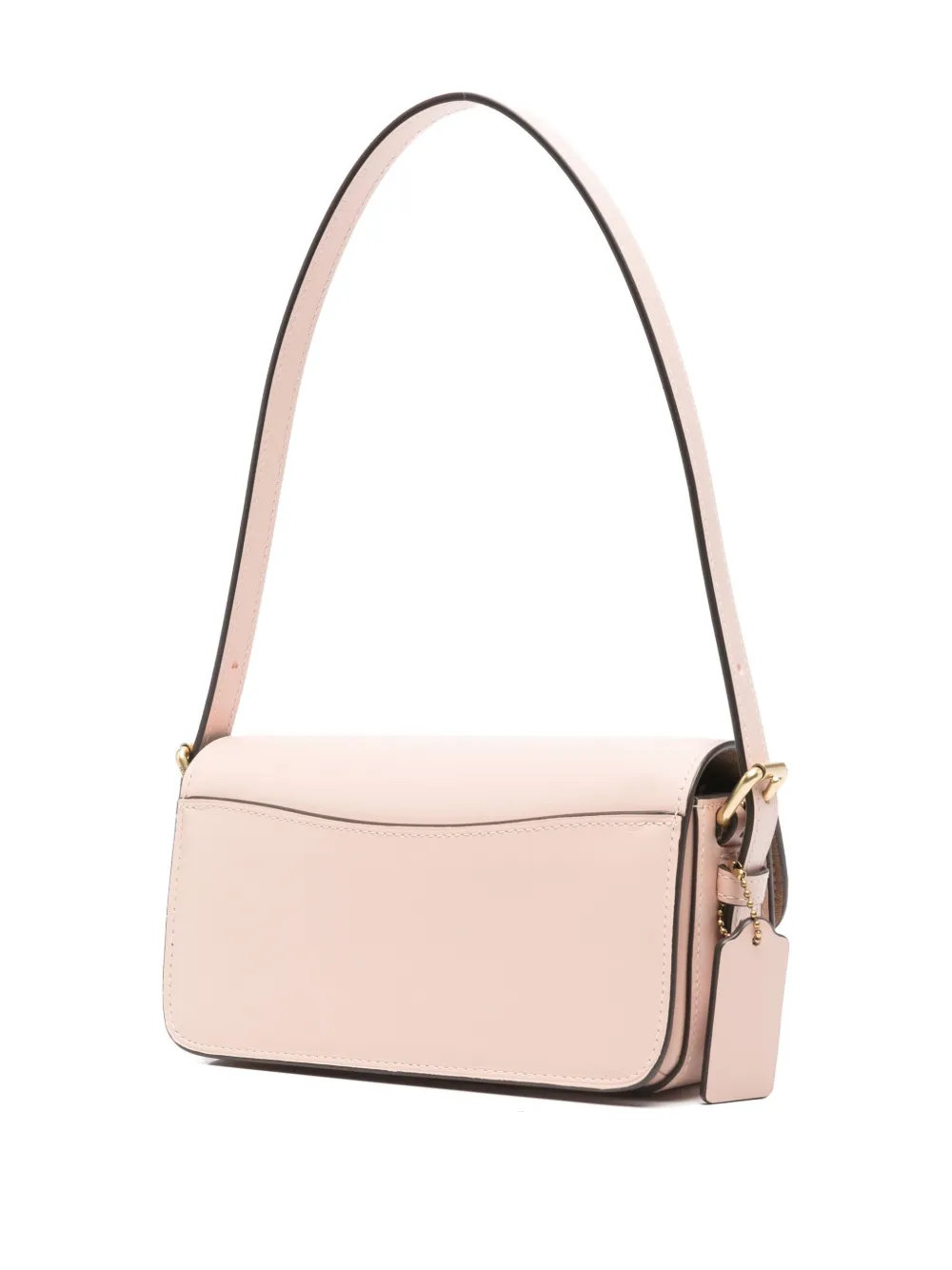 Coach Zoe leren schoudertas met gespdetail Beige
