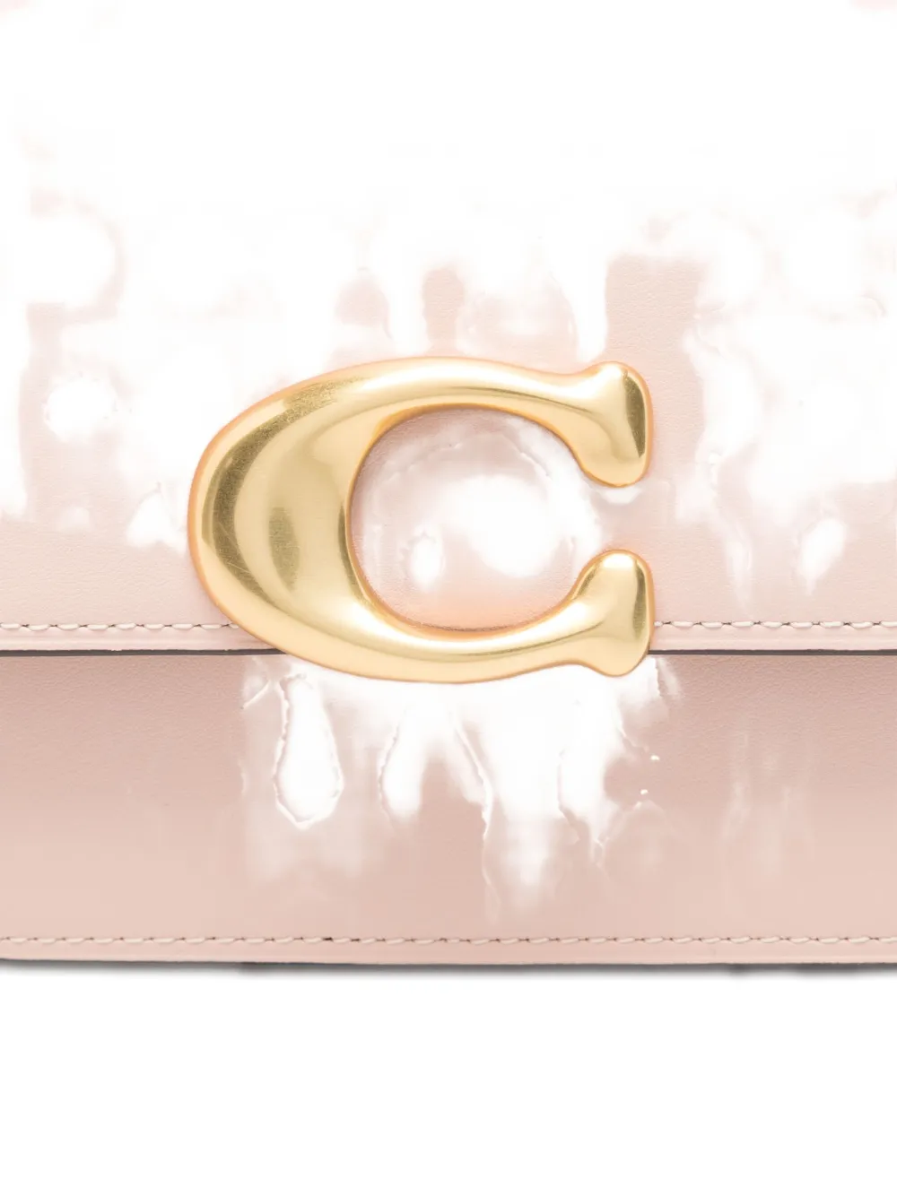 Coach Zoe leren schoudertas met gespdetail Beige