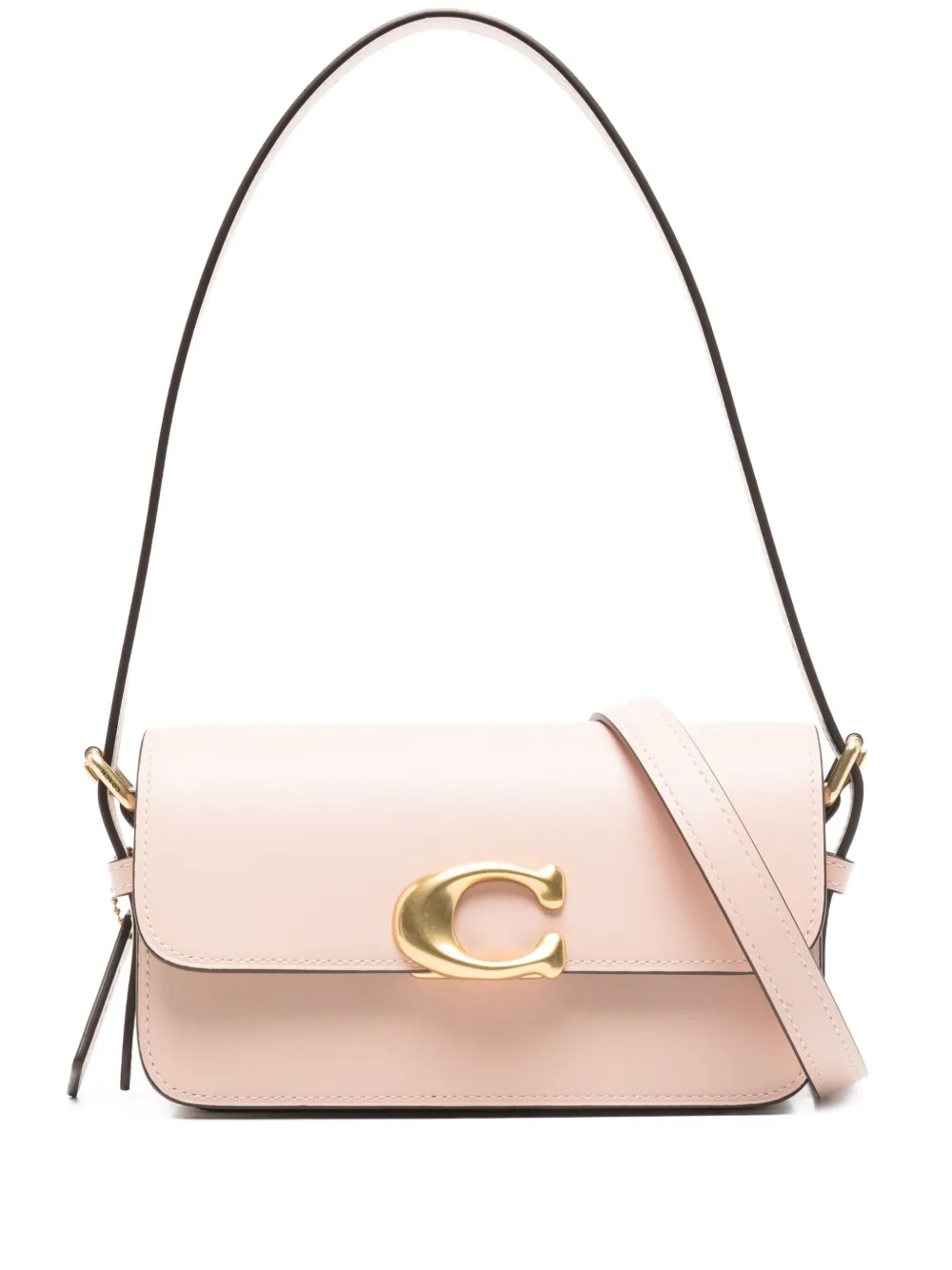 Coach Zoe leren schoudertas met gespdetail Beige