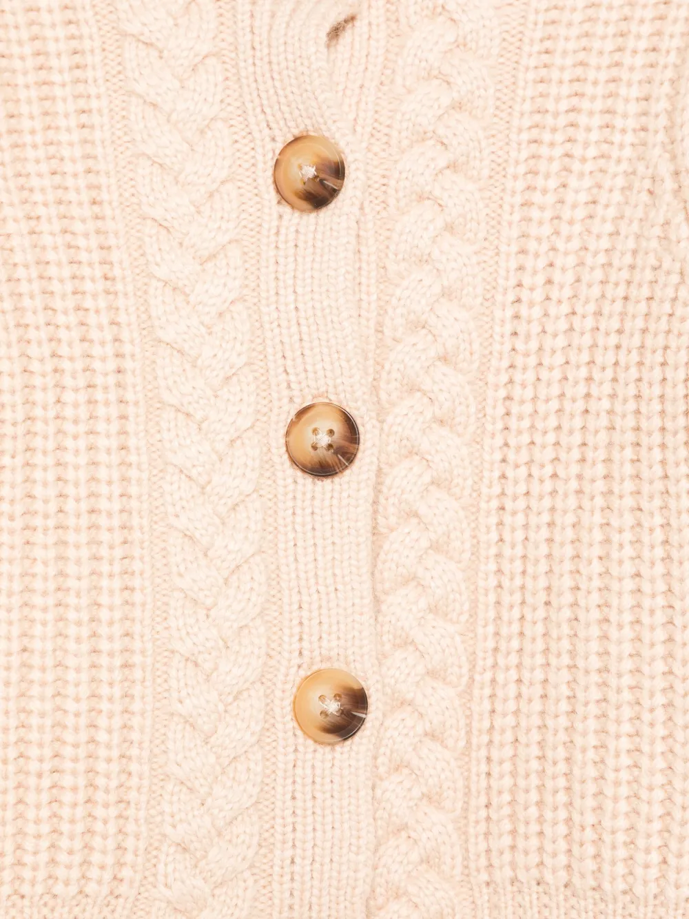 Donsje Kabelgebreid vest met knoop Beige