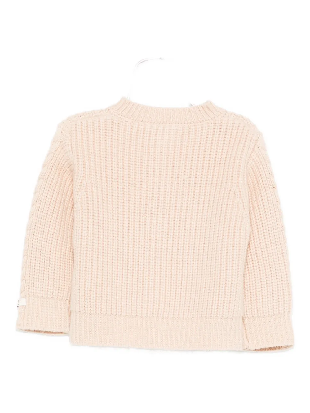 Donsje Kabelgebreid vest met knoop Beige