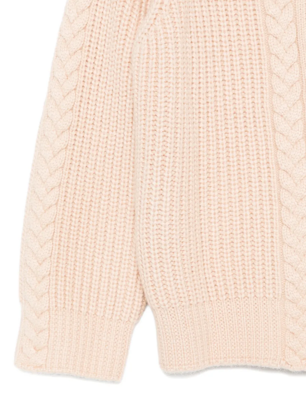 Donsje Kabelgebreid vest met knoop Beige