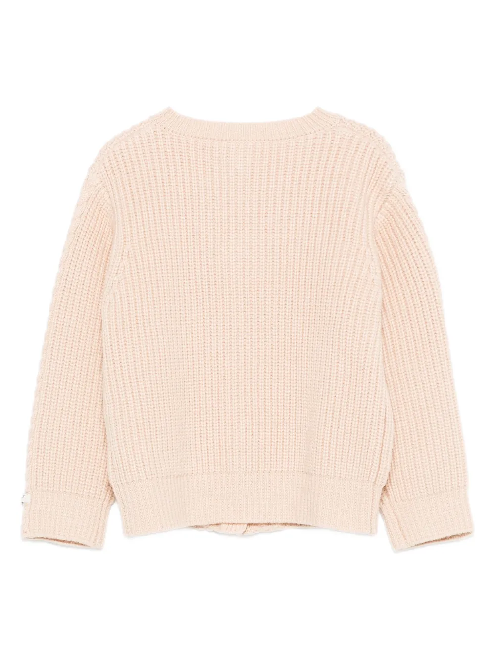 Donsje Kabelgebreid vest met knoop Beige