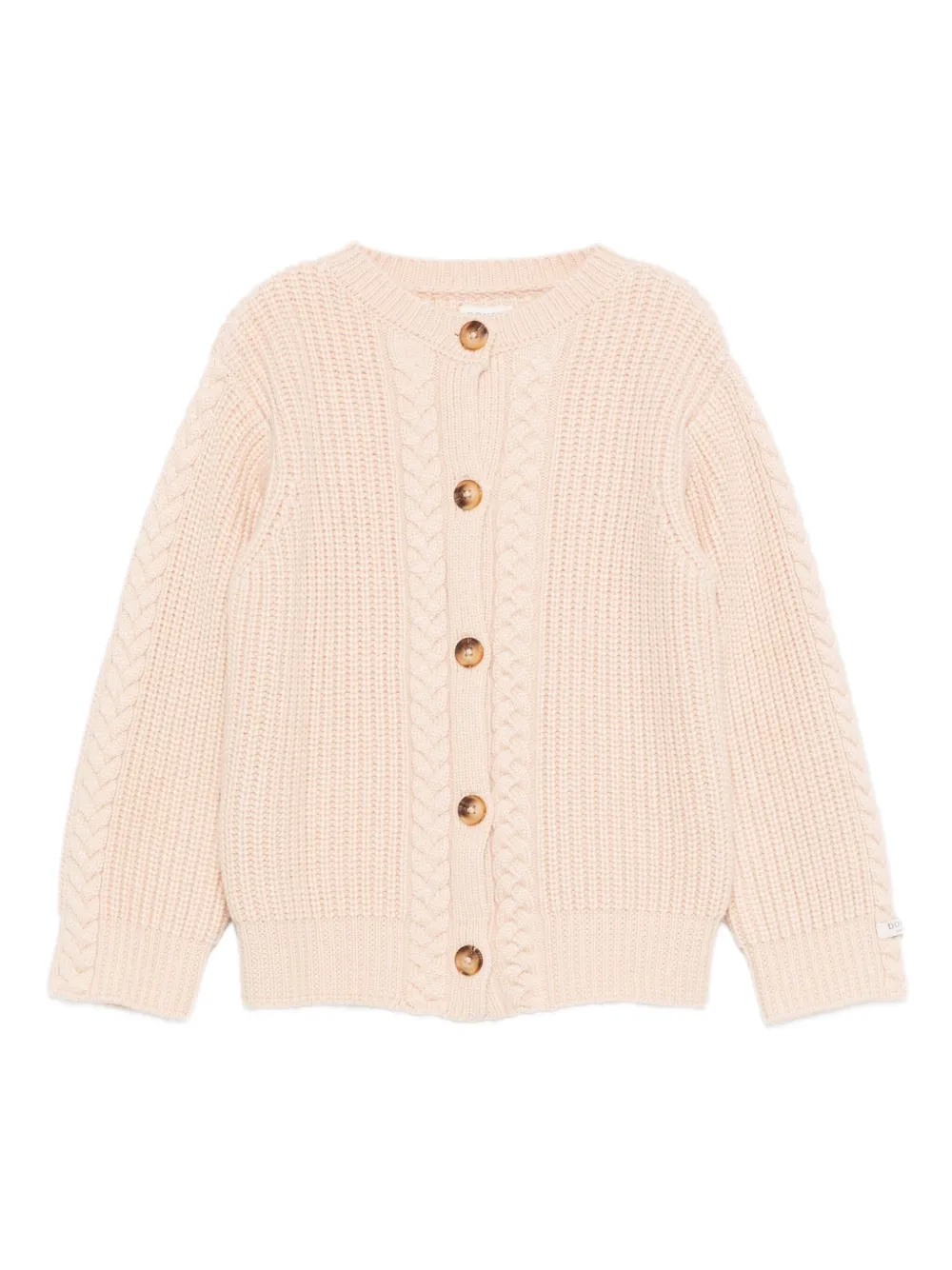 Donsje Kabelgebreid vest met knoop Beige