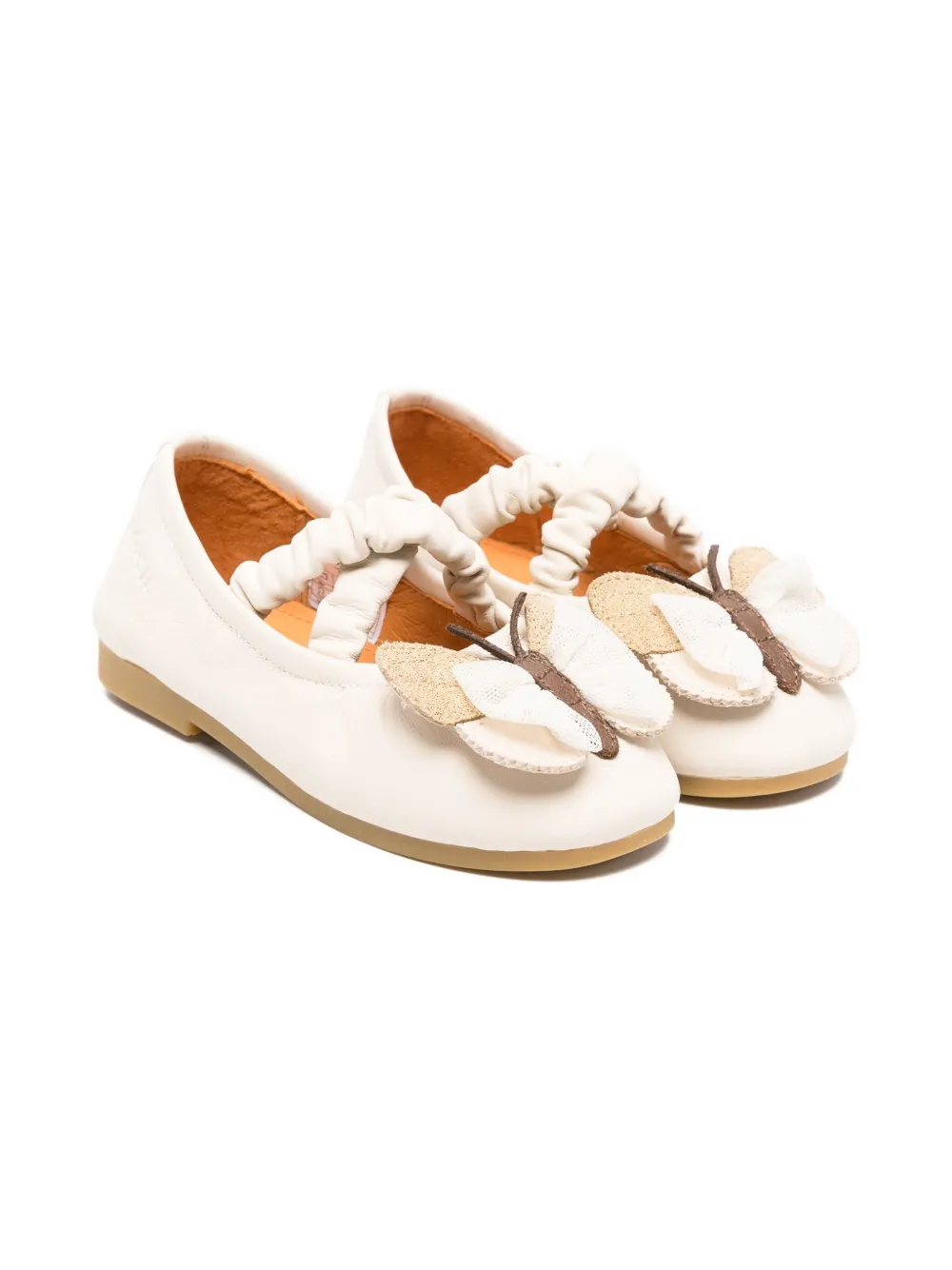 Donsje Mileni butterfly-embellished ballerina shoes Beige