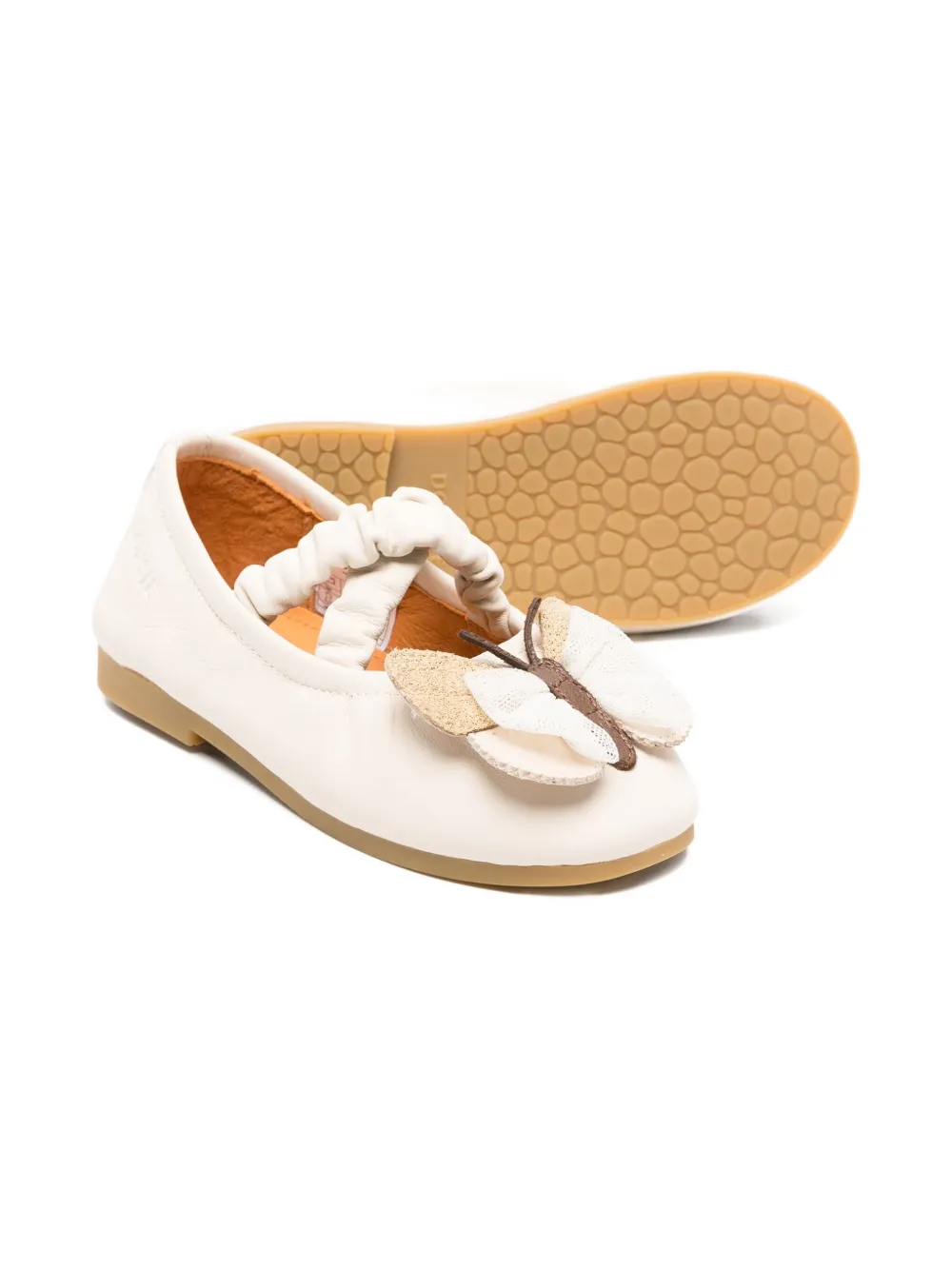 Donsje Mileni butterfly-embellished ballerina shoes Beige