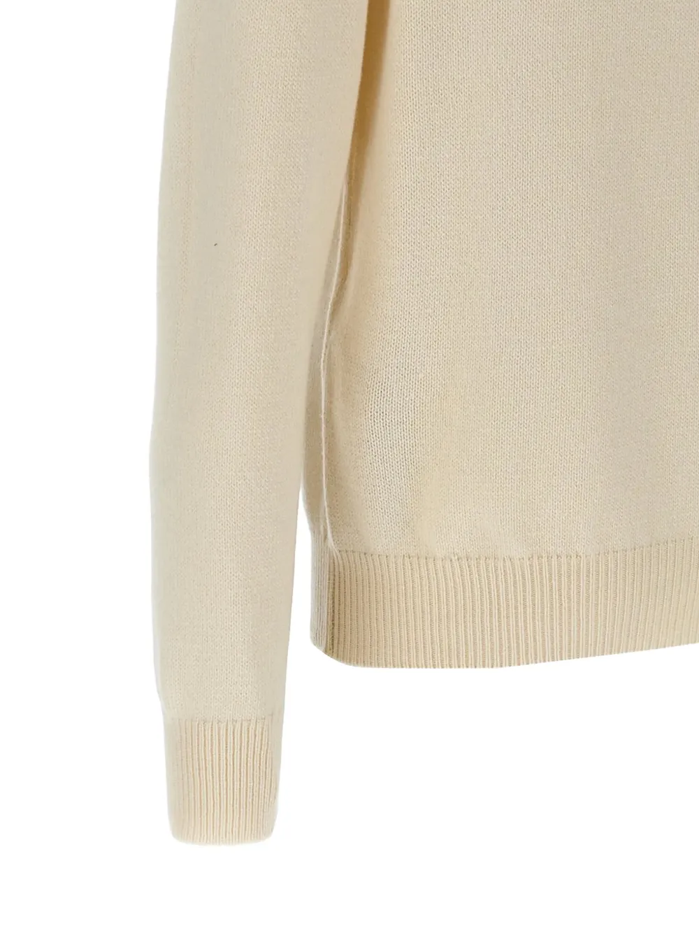 Gucci logo-embroidered wool sweater Beige