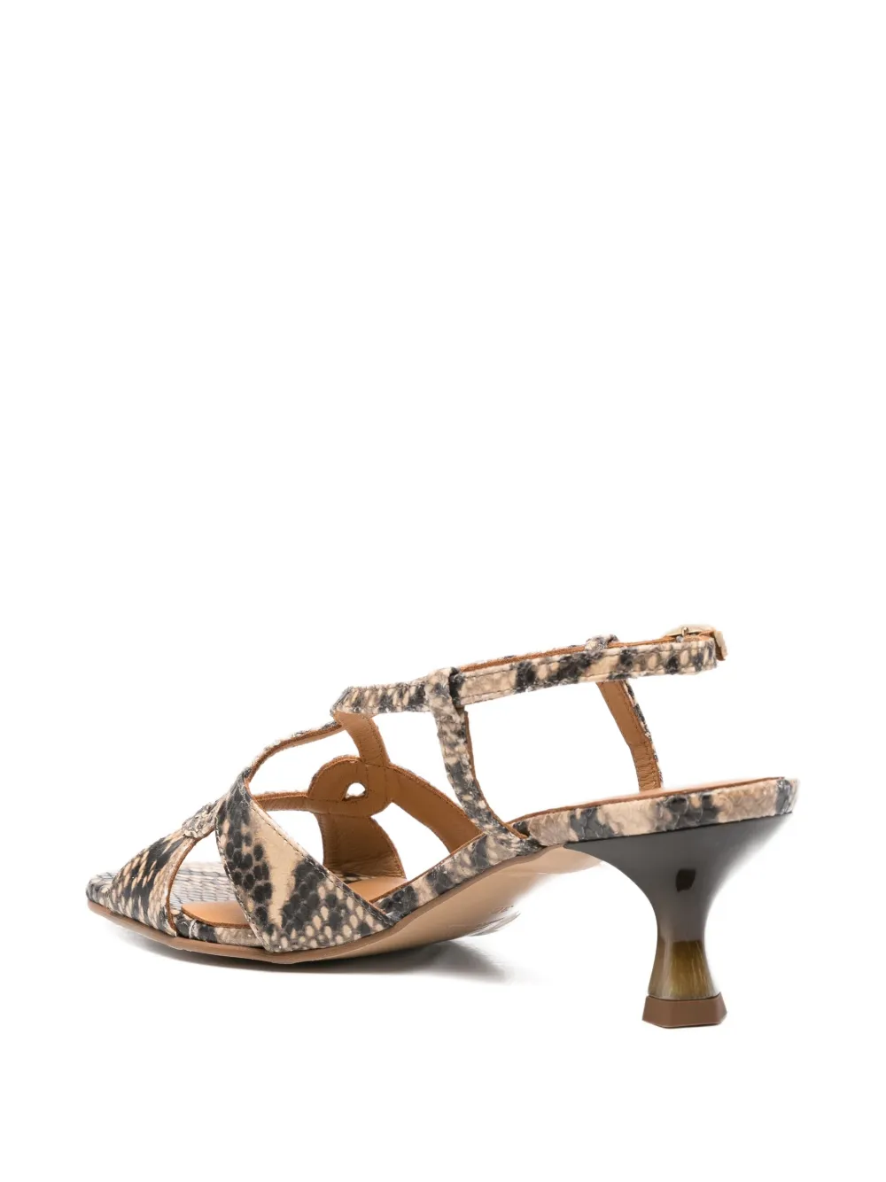 Pedro Miralles 60mm snakeskin-effect crisscross sandals Neutrals