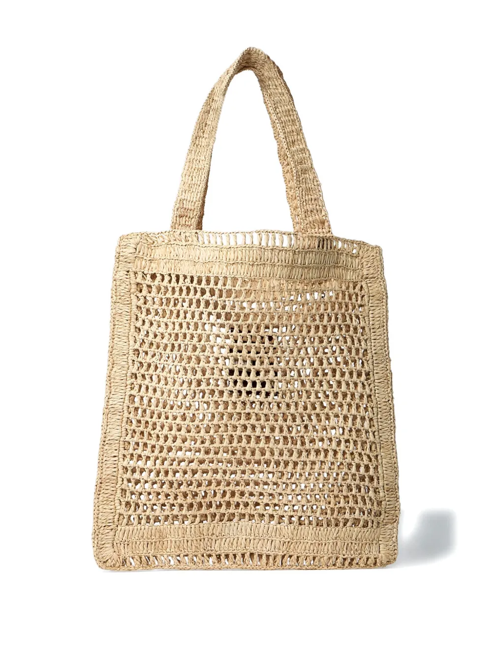 Chloé Summer Banana logo-detail raffia tote bag Beige