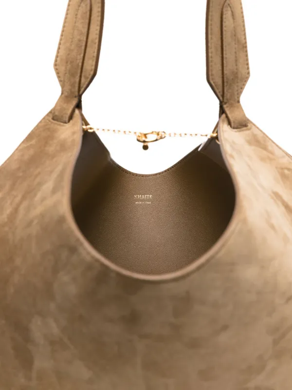 KHAITE Lotus スエード ショルダーバッグ S | ブラウン | FARFETCH JP