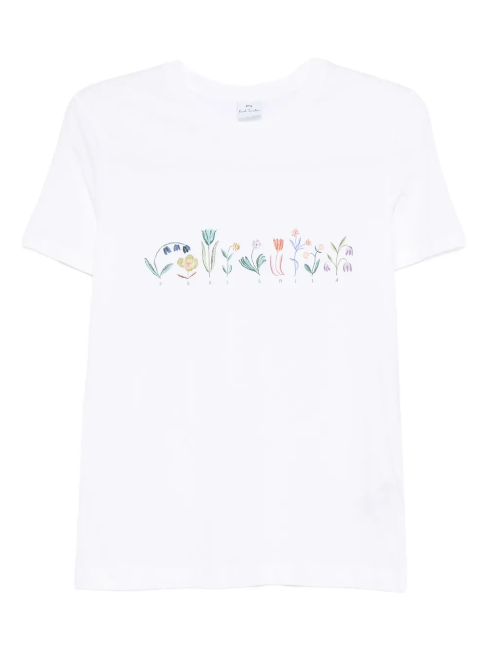 PS Paul Smith T-shirt met geborduurde bloemen Wit