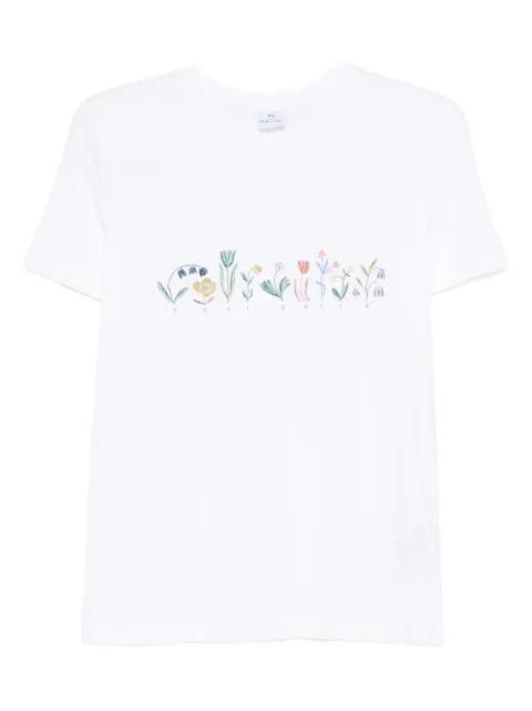 PS Paul Smith floral-embroidered T-shirt