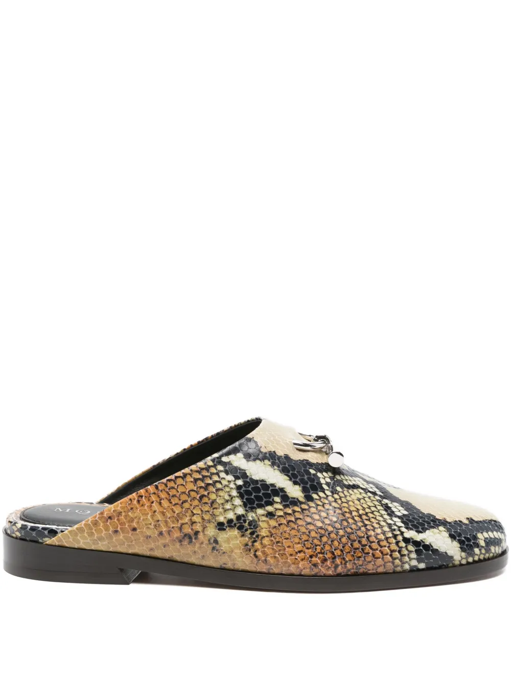 Alexander McQueen snakeskin-effect leather mules | Neutrals | Image 1