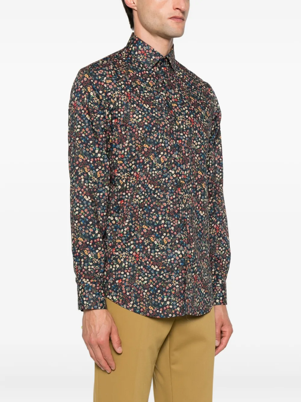 Paul Smith Overhemd met bloemenprint Zwart