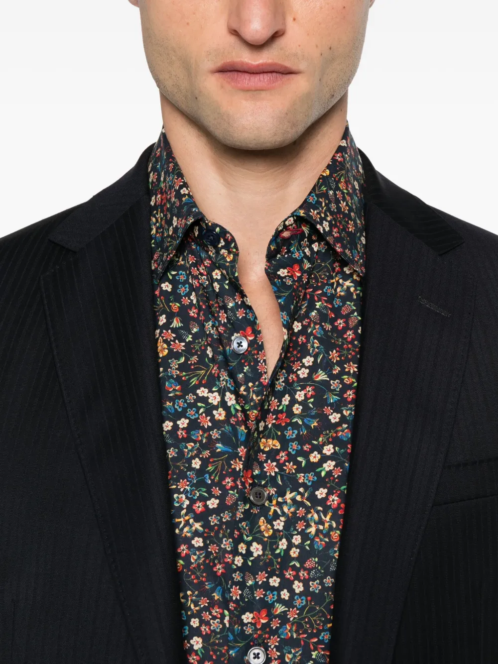 Paul Smith Overhemd met bloemenprint Zwart