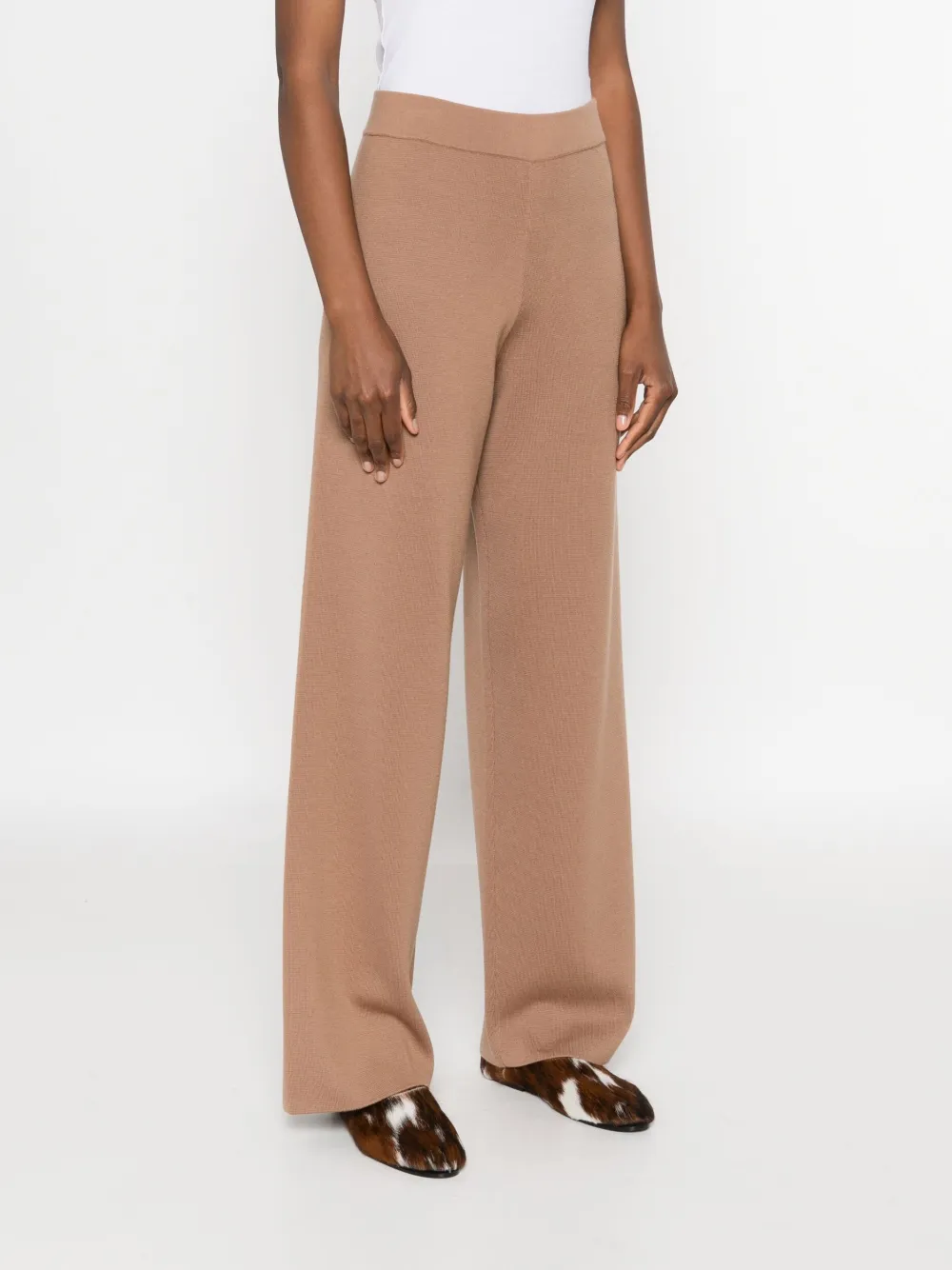 Fabiana Filippi High waist wollen broek Bruin