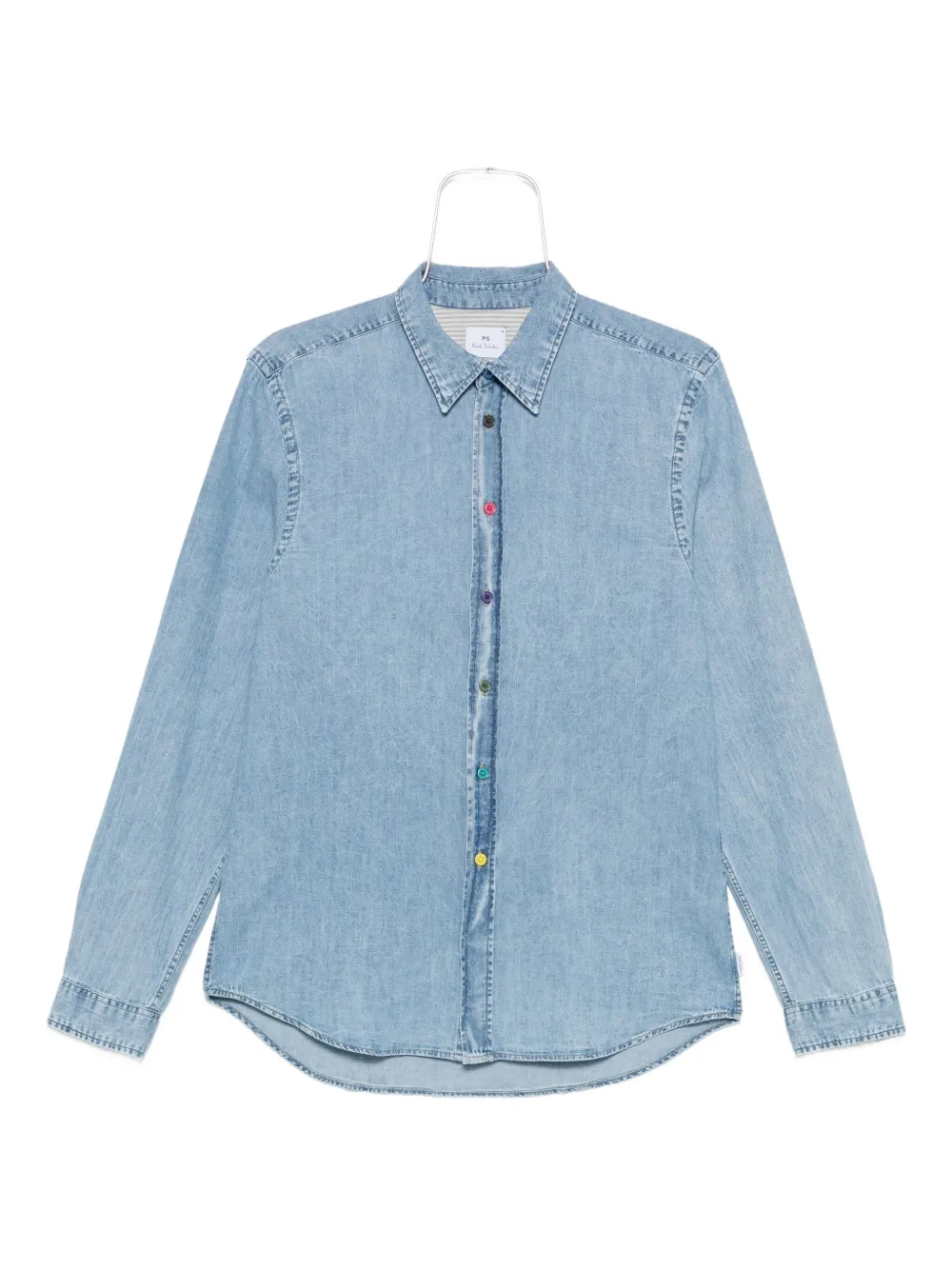 PS Paul Smith press-stud denim shirt - Blu